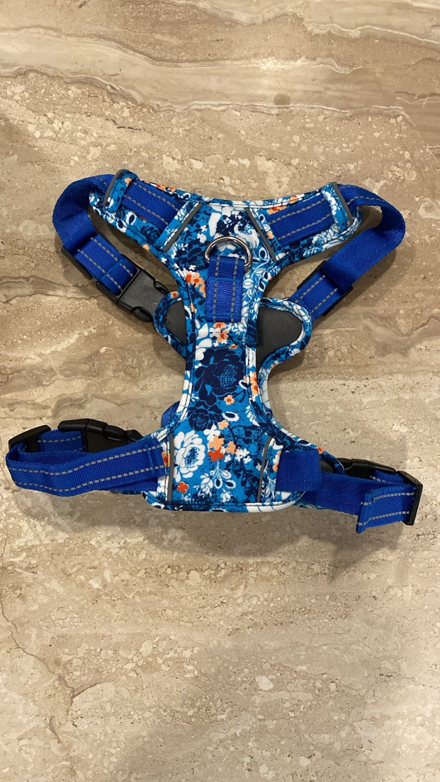 Blue Floral Chest Harness For Pets S,M,L,XL