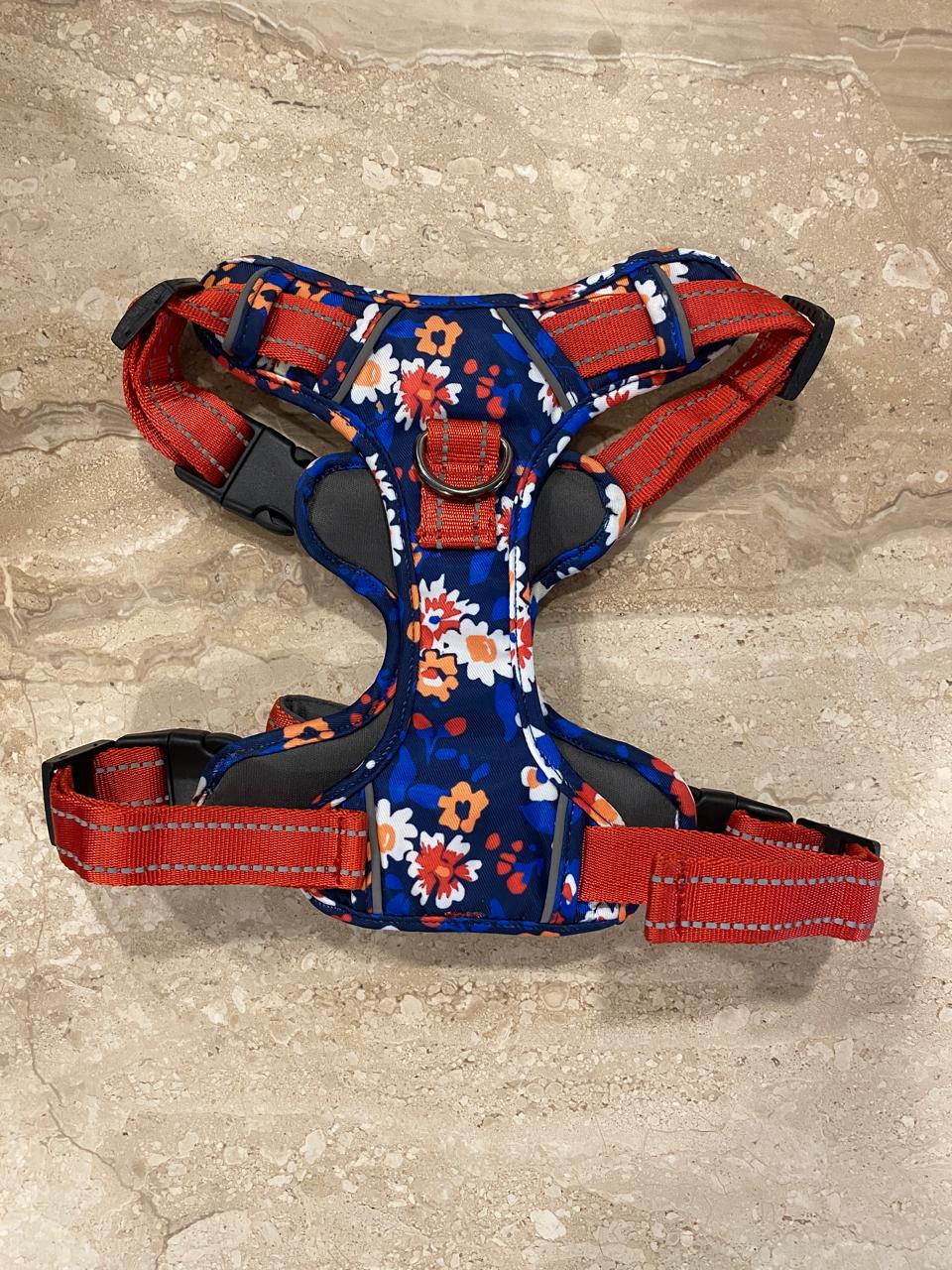 Red Floral Chest Harness For Pets S,M,L,XL